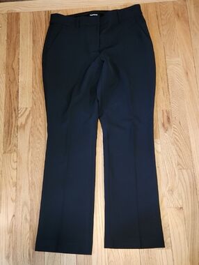 Express  Black Dress Pants Columnist Bootcut Mid Rise Size 10S Office Work Twill